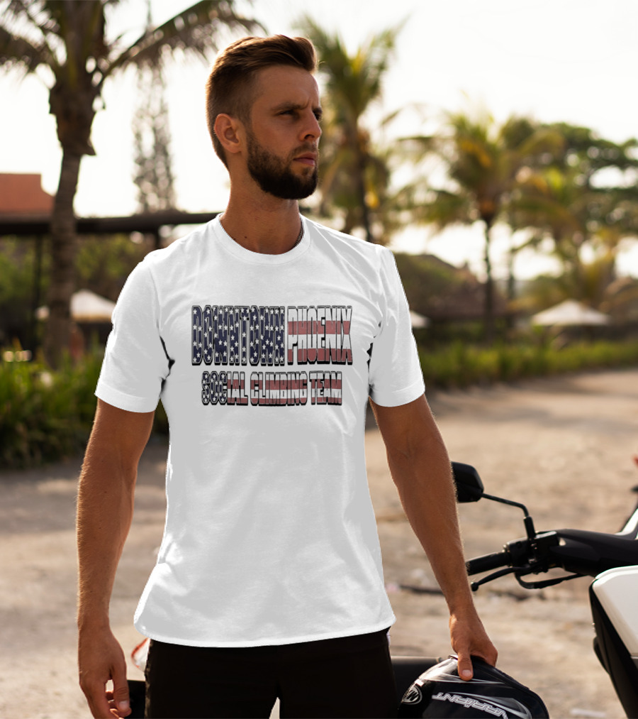 Downtown Phoenix Social Climbing Team American Flag T-Shirt