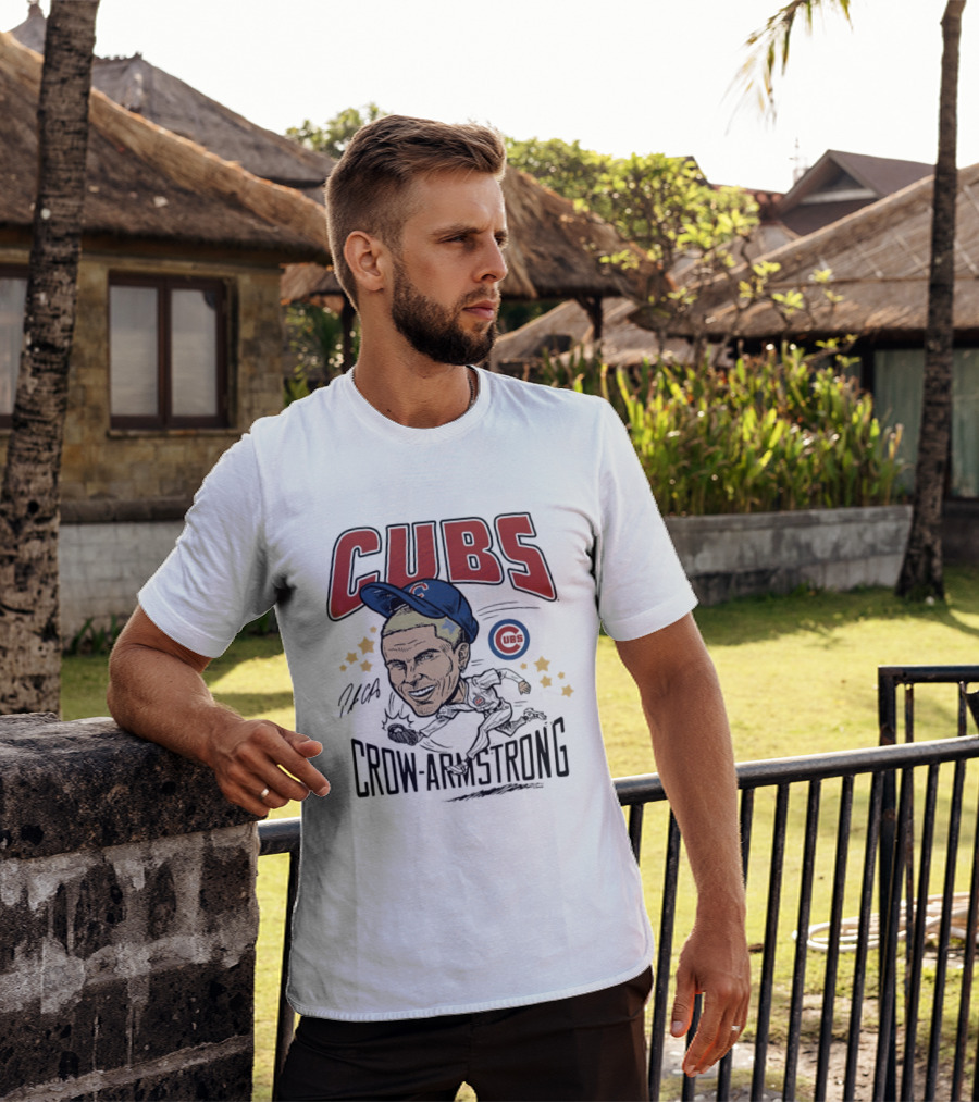 Cubs Pete Crow Armstrong Caricature MLB Player T-Shirt