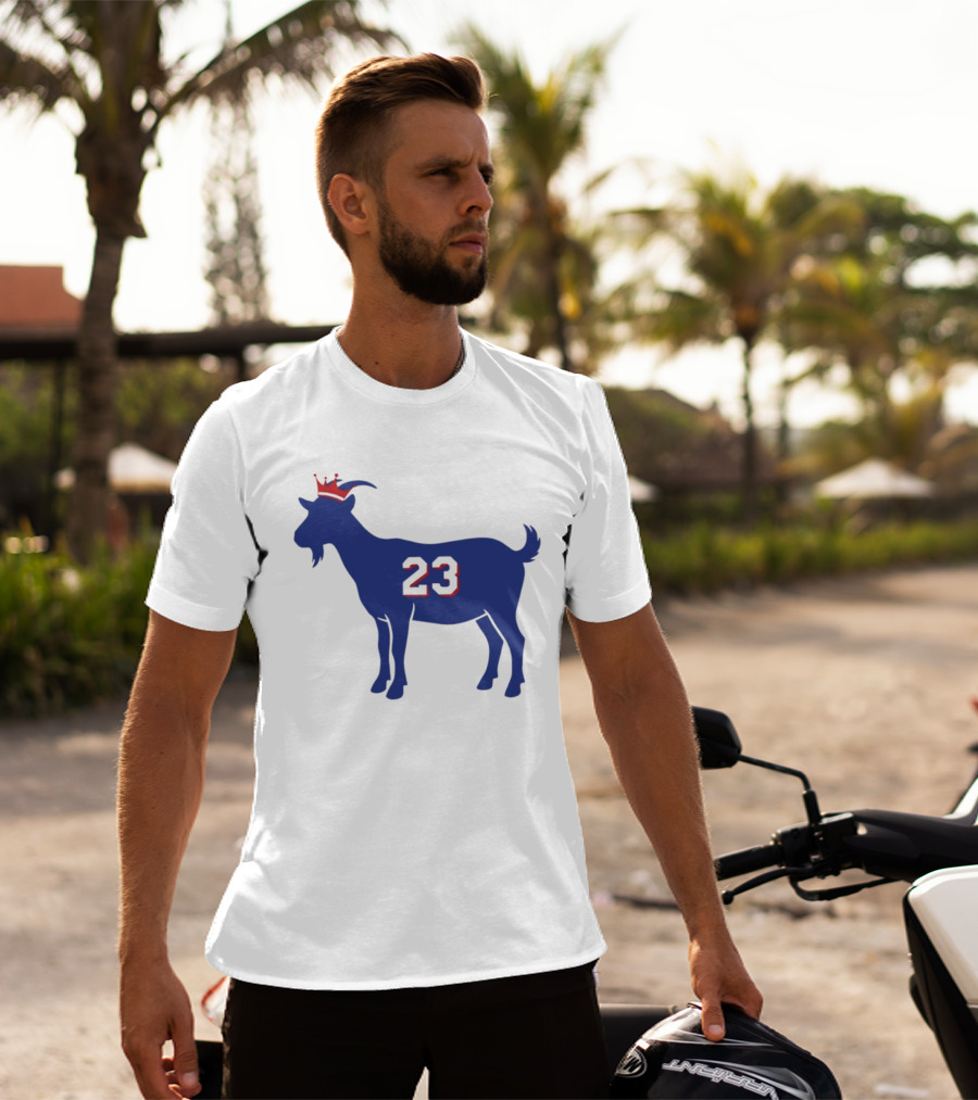 LeGOAT 23 Philadelphia Basketball Crowned Goat T-Shirt