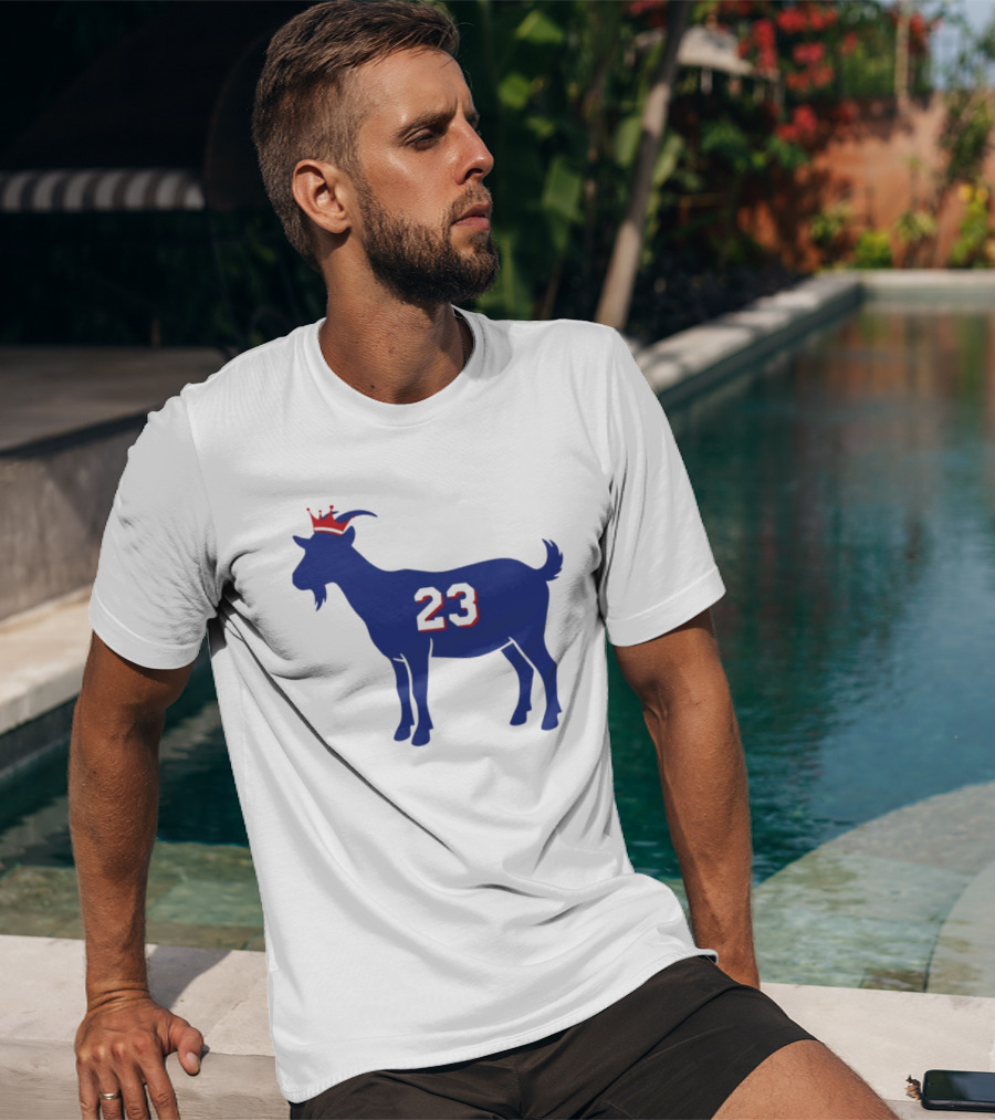 LeGOAT 23 Philadelphia Basketball Crowned Goat T-Shirt
