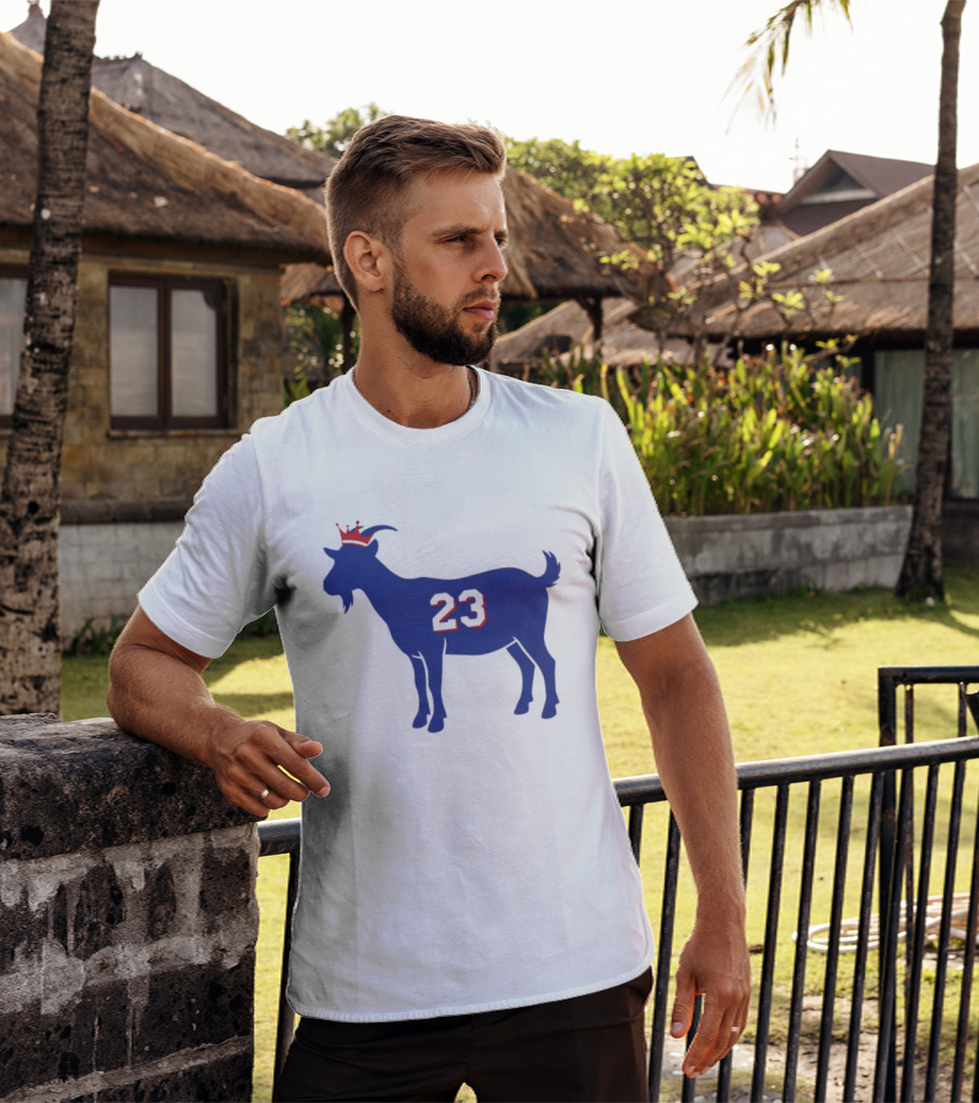LeGOAT 23 Philadelphia Basketball Crowned Goat T-Shirt