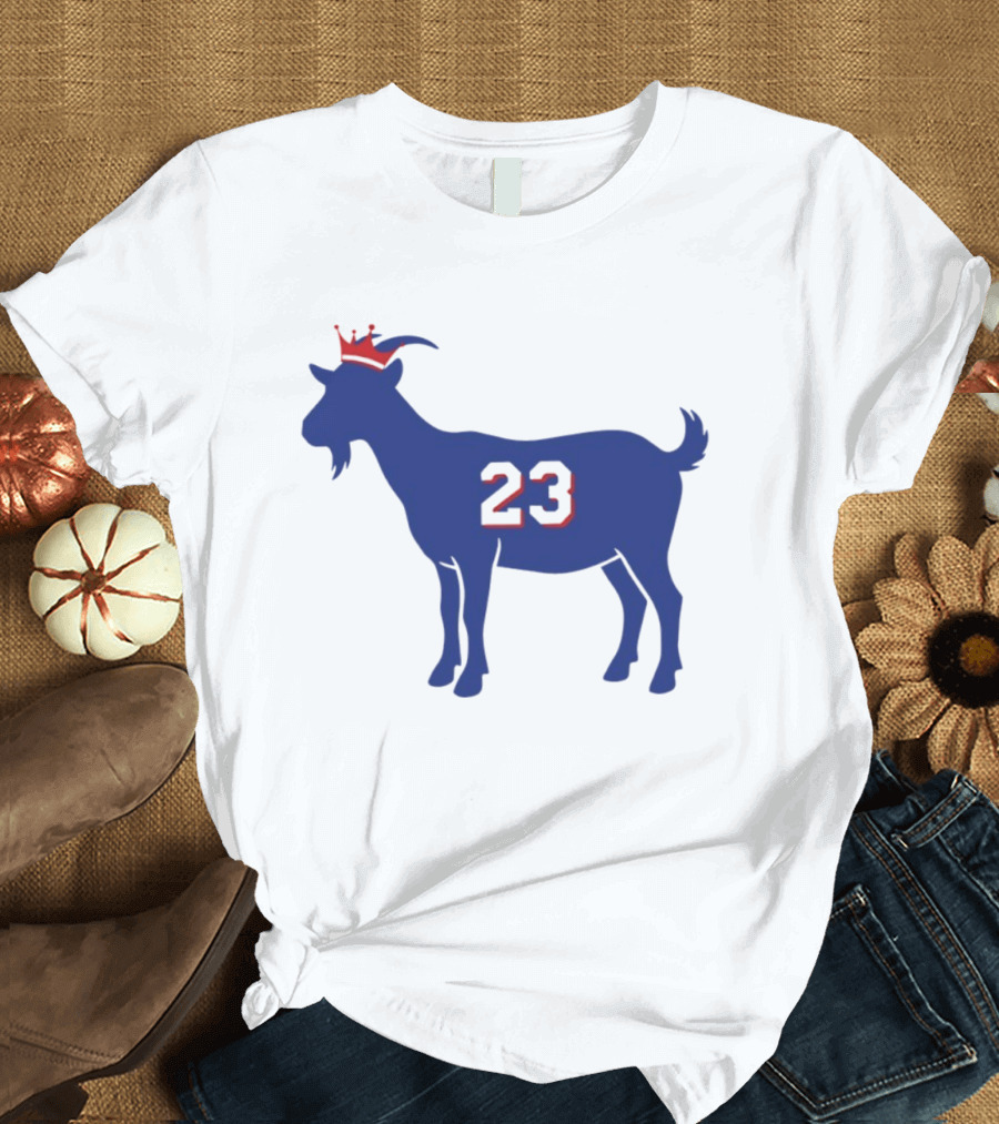 LeGOAT 23 Philadelphia Basketball Crowned Goat T-Shirt