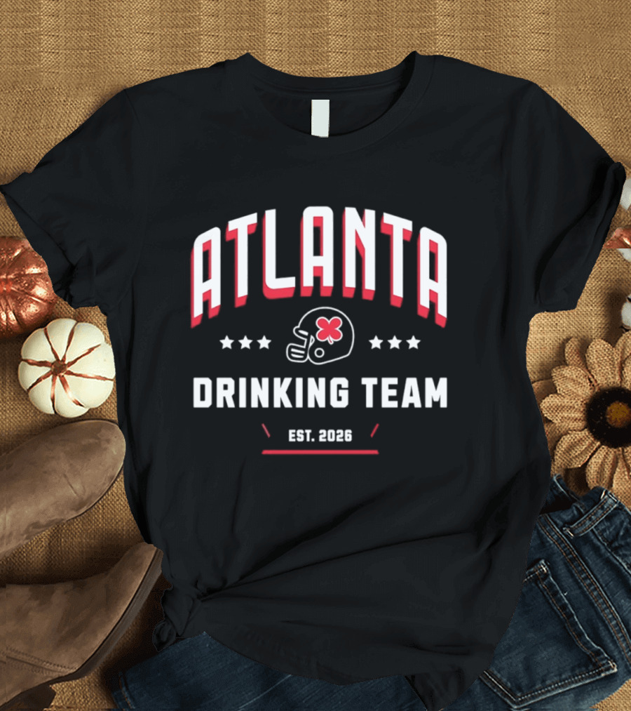 Atlanta Falcons Drinking Team Est 2026 Helmet And Stars T-Shirt