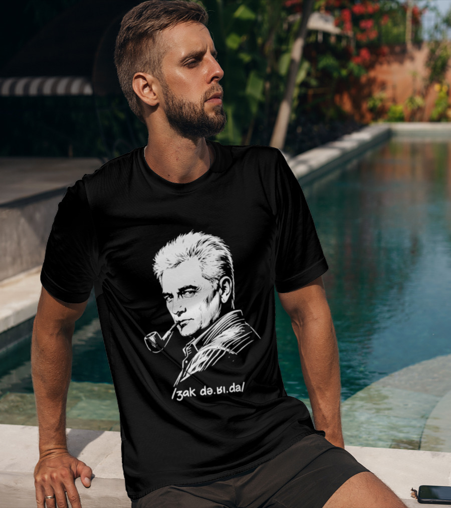 Jacques Derrida Zak De.ʁi.da Philosophy Pipe Sketch T-Shirt