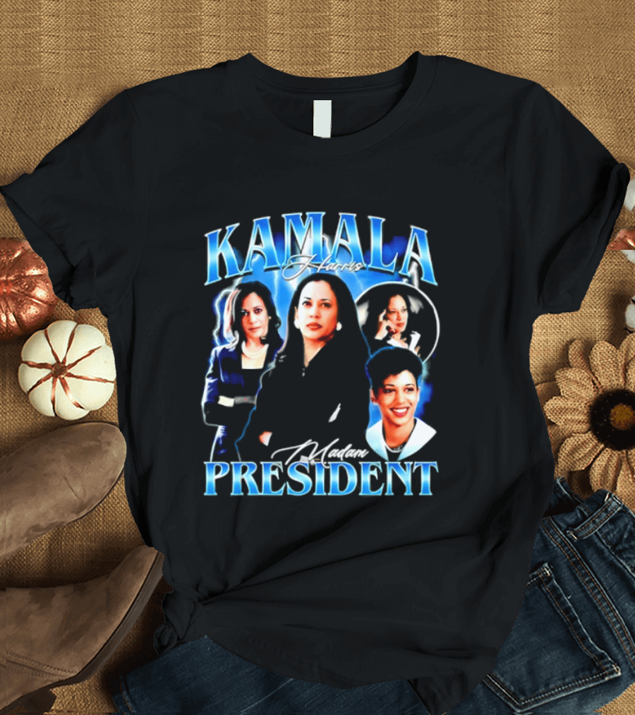 Kamala Harris Madam President Democratic Party Collage T-Shirt