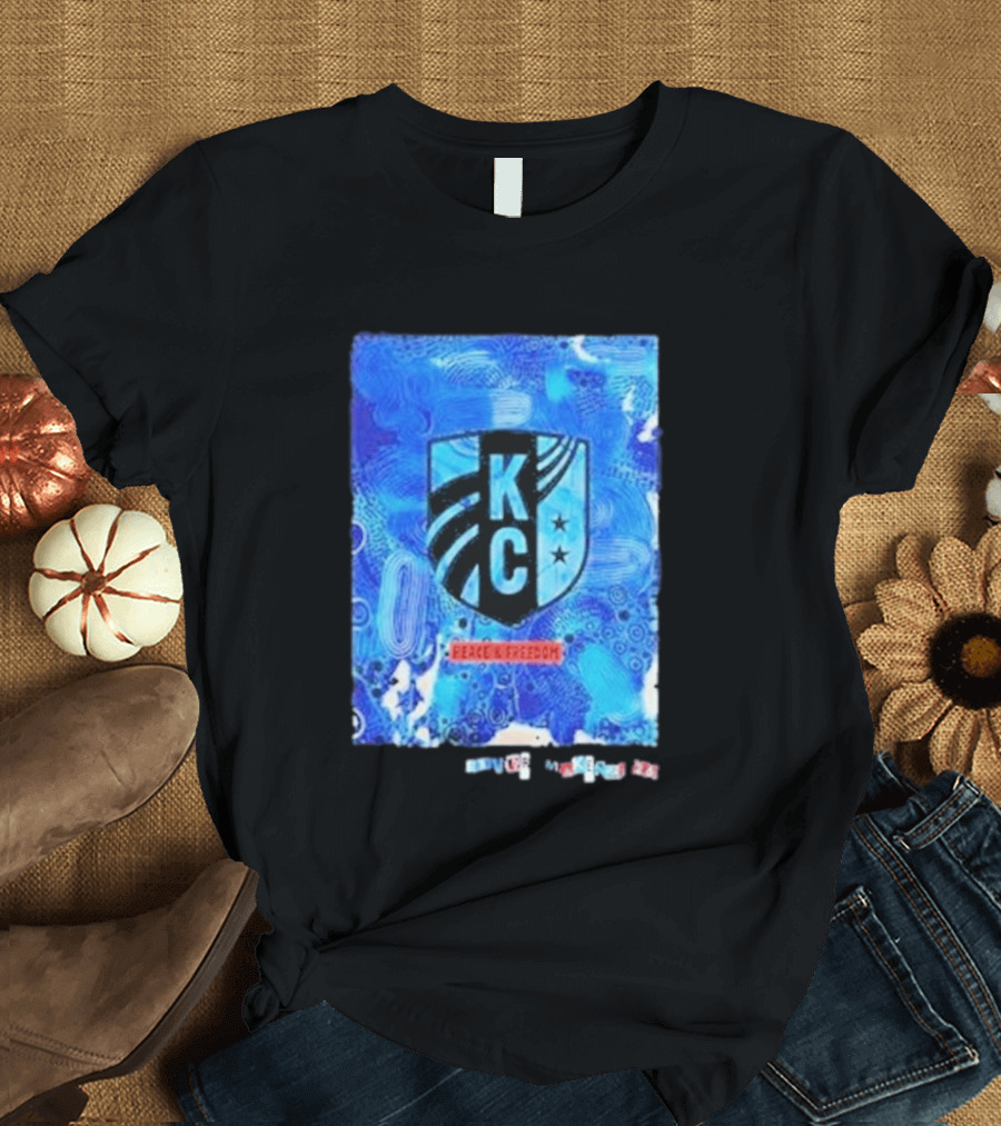 Kansas City Current KC Peace Freedom Blue T-Shirt