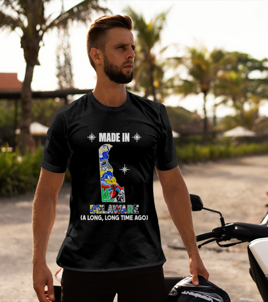 Made In Delaware A Long Long Time Ago State Map With Colorful T-Shirt