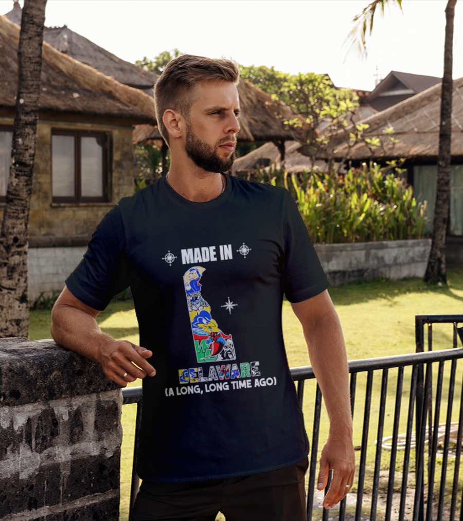 Made In Delaware A Long Long Time Ago State Map With Colorful T-Shirt