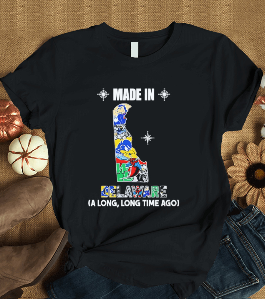 Made In Delaware A Long Long Time Ago State Map With Colorful T-Shirt