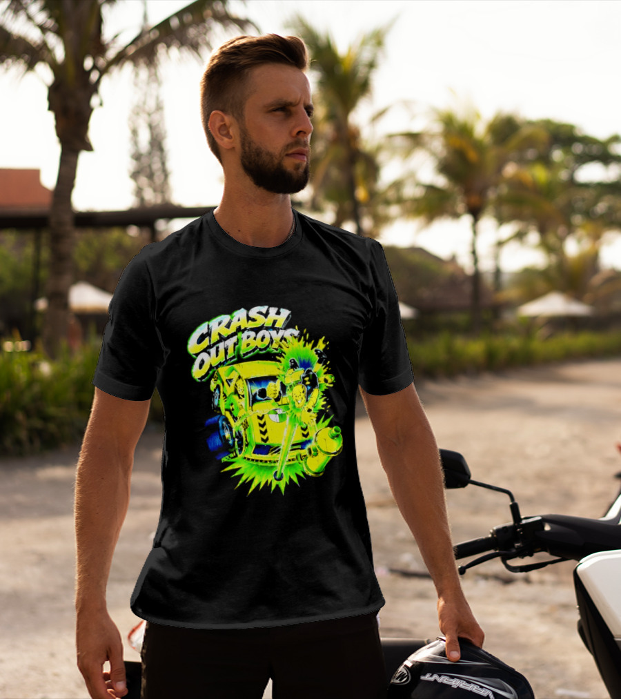 Crash Out Boys Neon Green Punk Streetwear Sludge T-Shirt