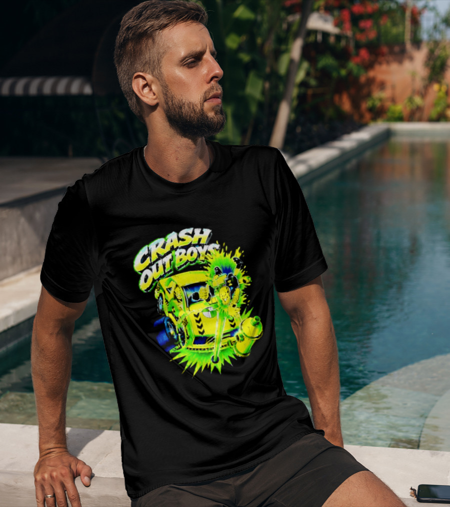 Crash Out Boys Neon Green Punk Streetwear Sludge T-Shirt