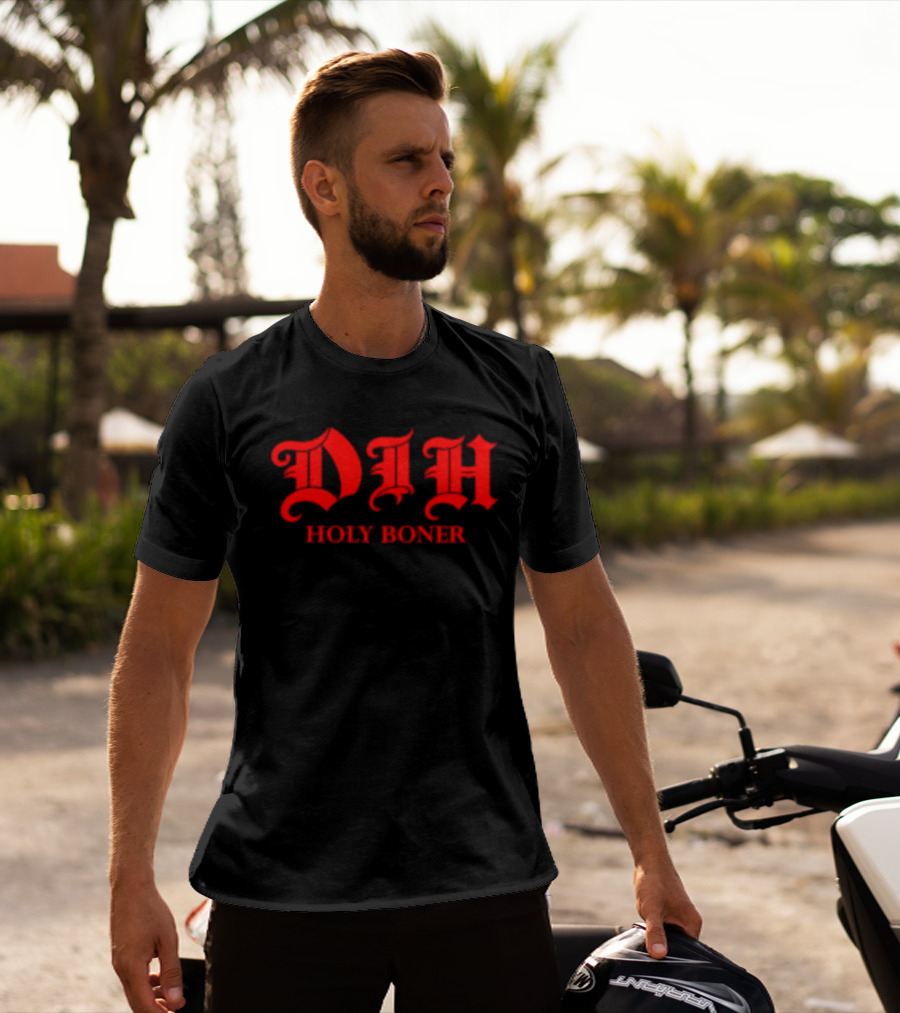 Dih Holy Boner Bold Gothic Red T-Shirt