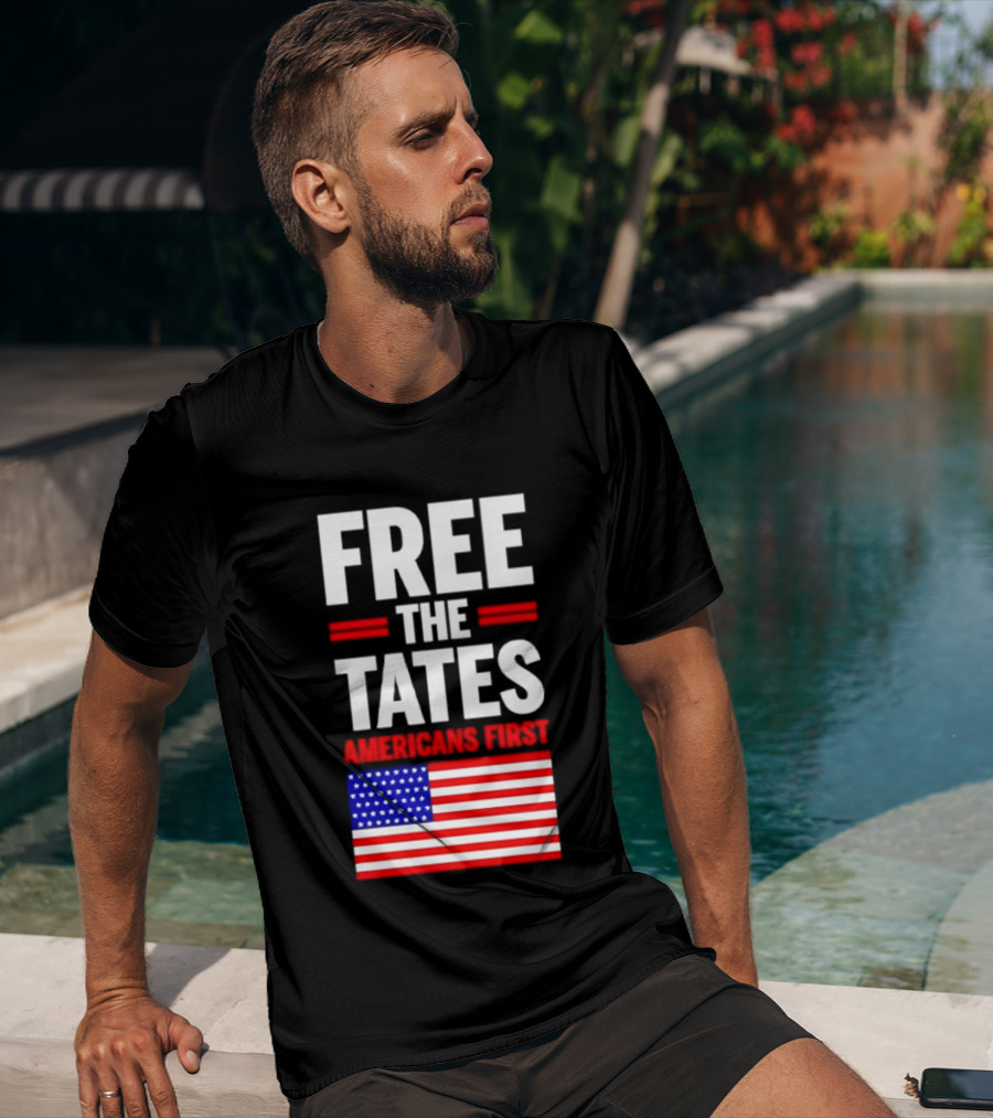 Free The Tates Americans First USA Flag T-Shirt