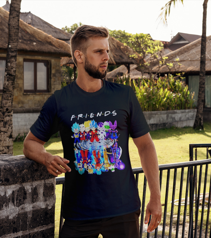 FRIENDS Dragon Ball Z Characters Goku Vegeta Piccolo Frieza Beerus T-Shirt