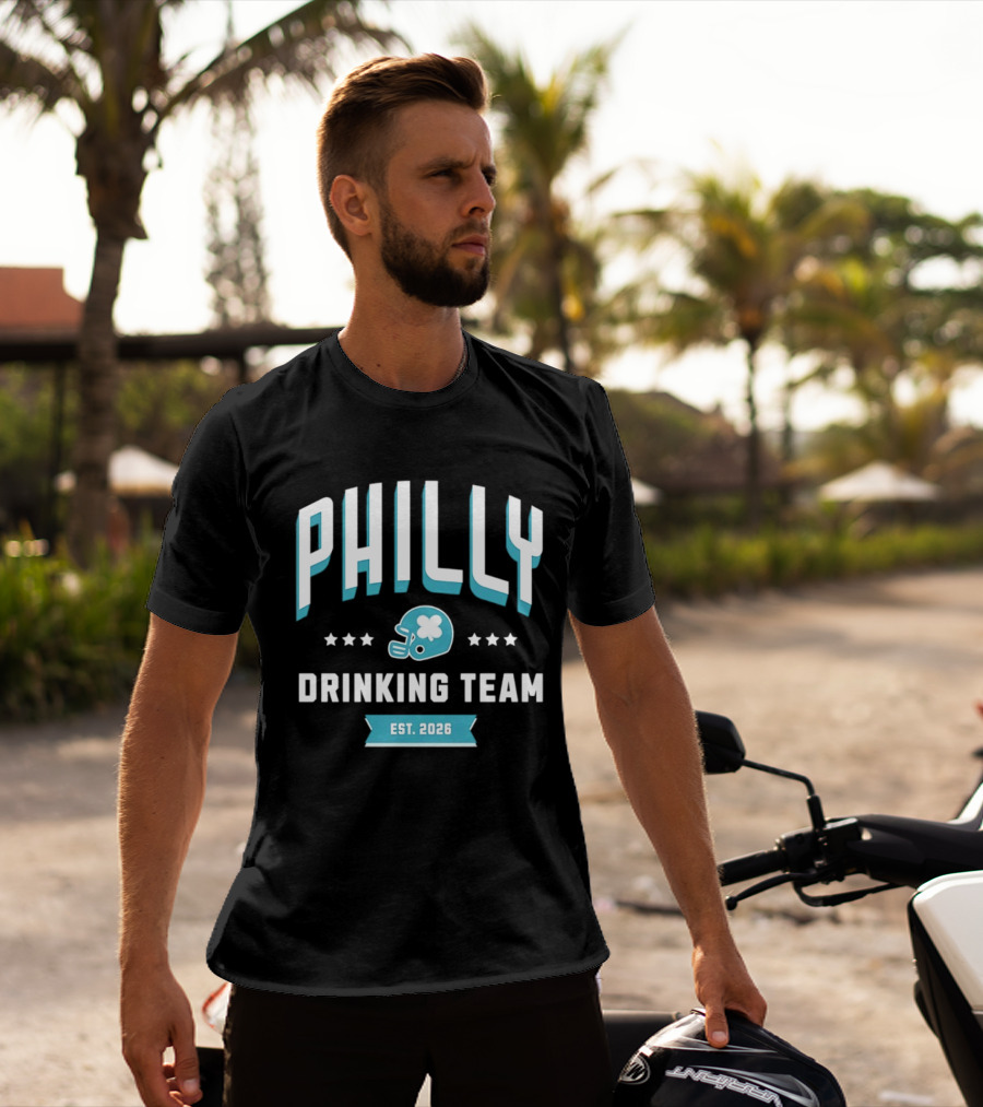Philly Drinking Team Est 2026 Football Helmet Stars T-Shirt