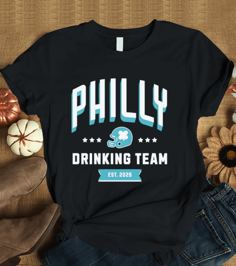 Philly Drinking Team Est 2026 Football Helmet Stars T-Shirt