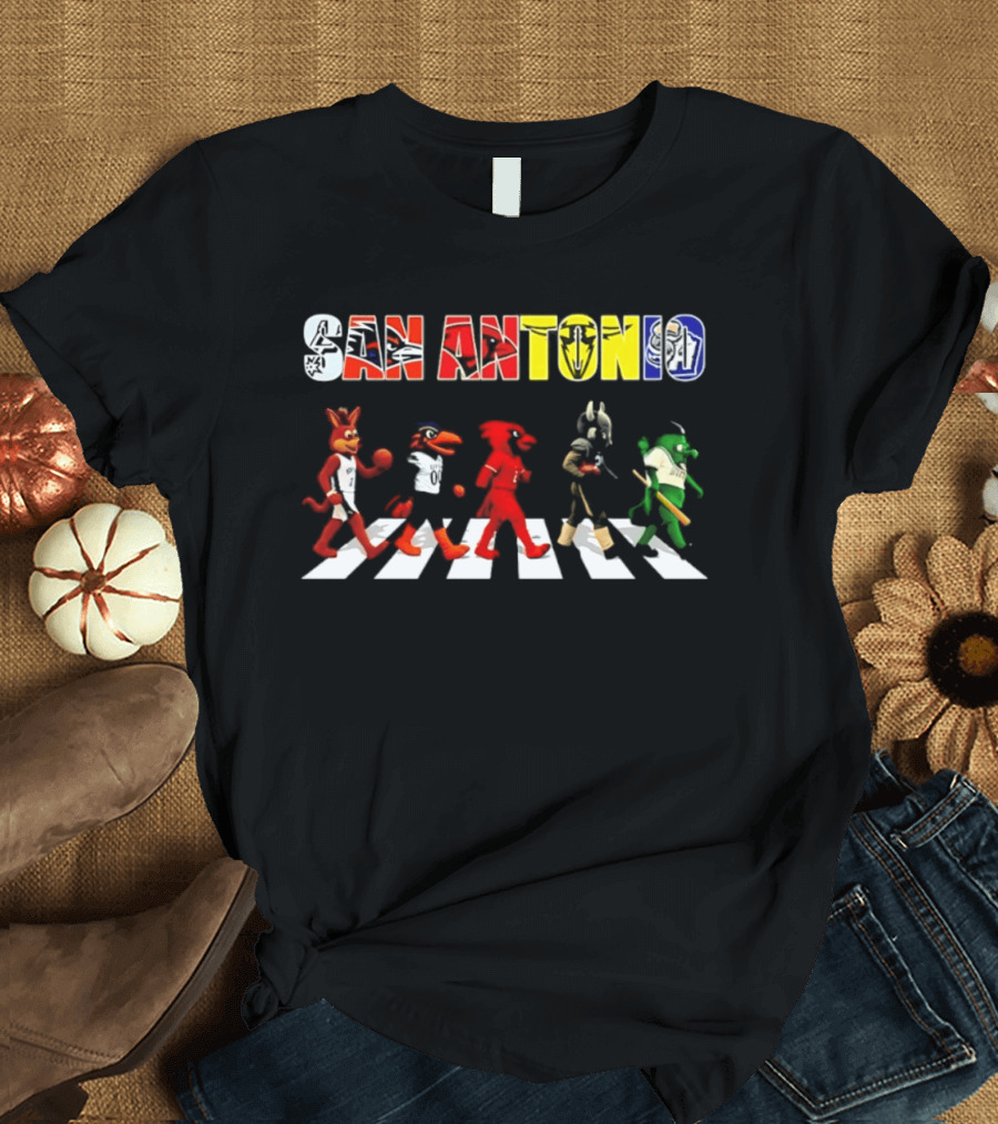 San Antonio Mascots Abbey Road Walk 2206 T-Shirt