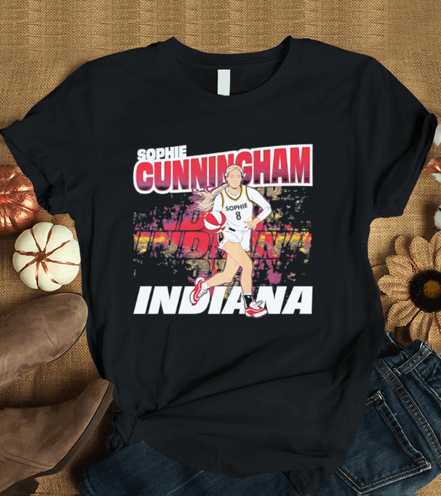 Sophie Cunningham Indiana Fever Basketball WNBA Athlete Action T-Shirt