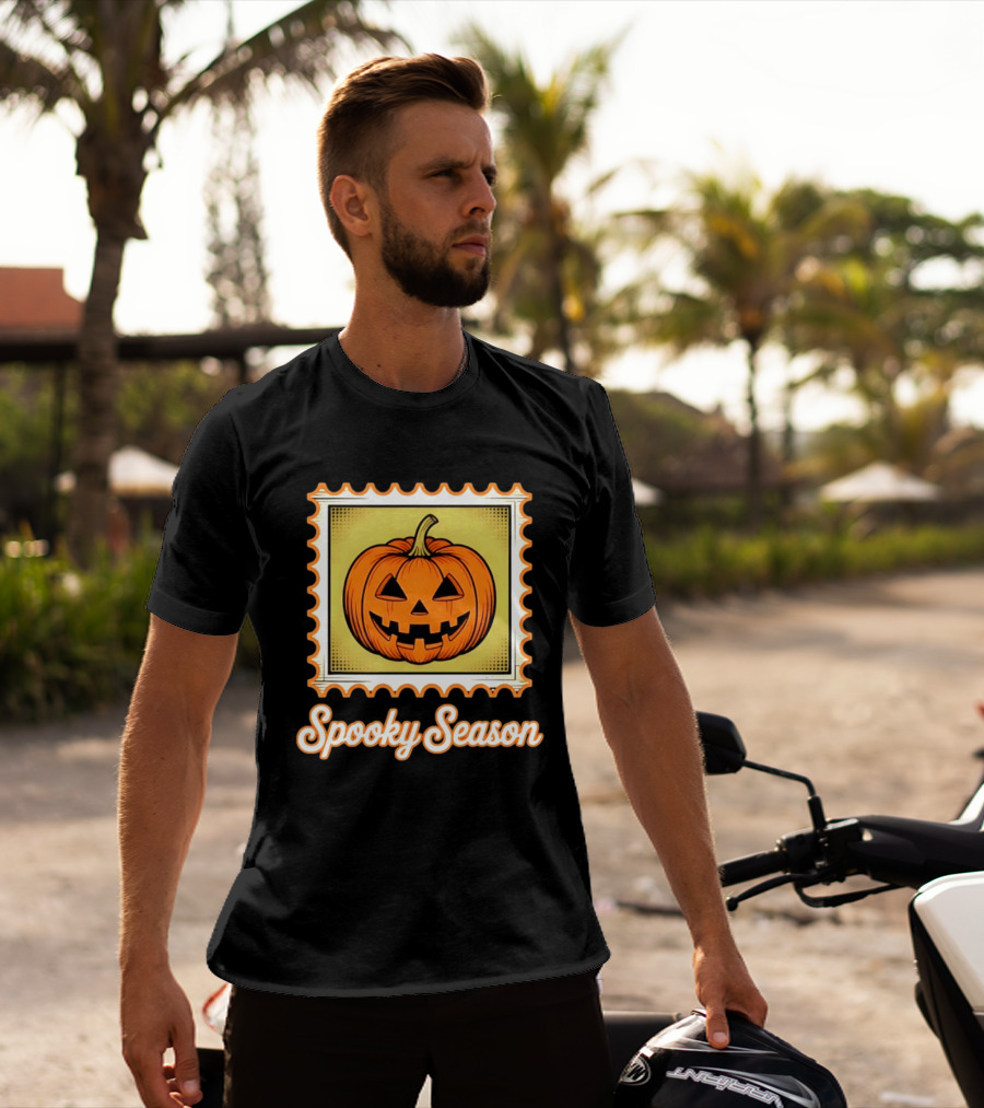 Spooky Season Pumpkin Stamp Halloween T-Shirt