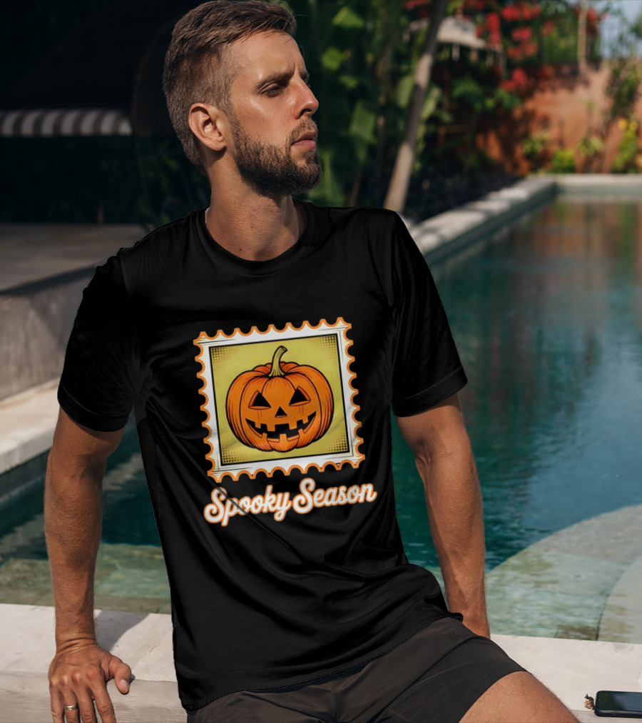 Spooky Season Pumpkin Stamp Halloween T-Shirt