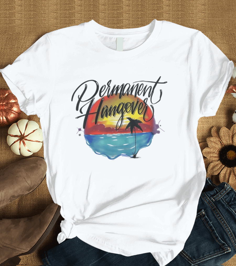 Permanent Hangover Sunset Palm 90s Bootleg Airbrush T-Shirt