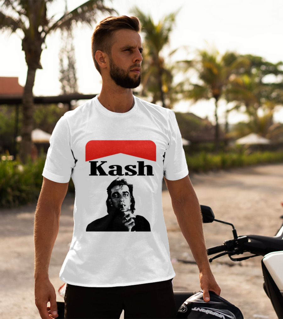 Kash Sanjay Dutt Smoking Iconic Red V Shape T-Shirt