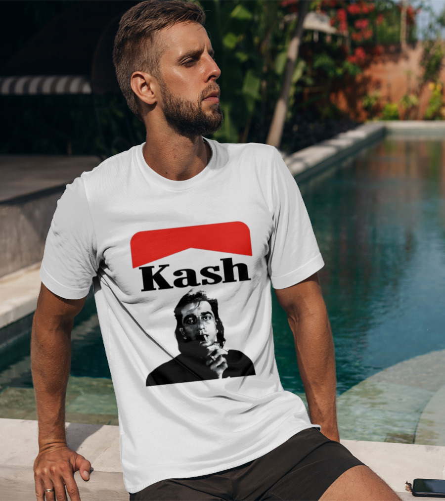 Kash Sanjay Dutt Smoking Iconic Red V Shape T-Shirt