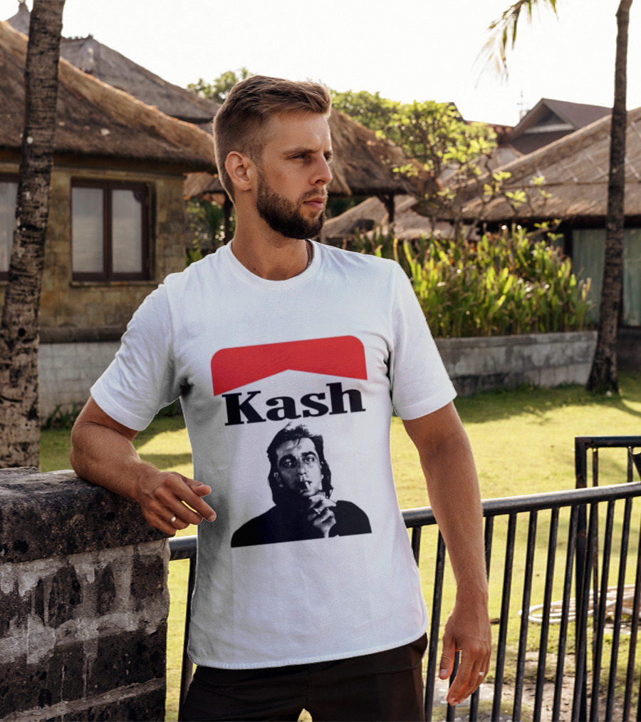 Kash Sanjay Dutt Smoking Iconic Red V Shape T-Shirt