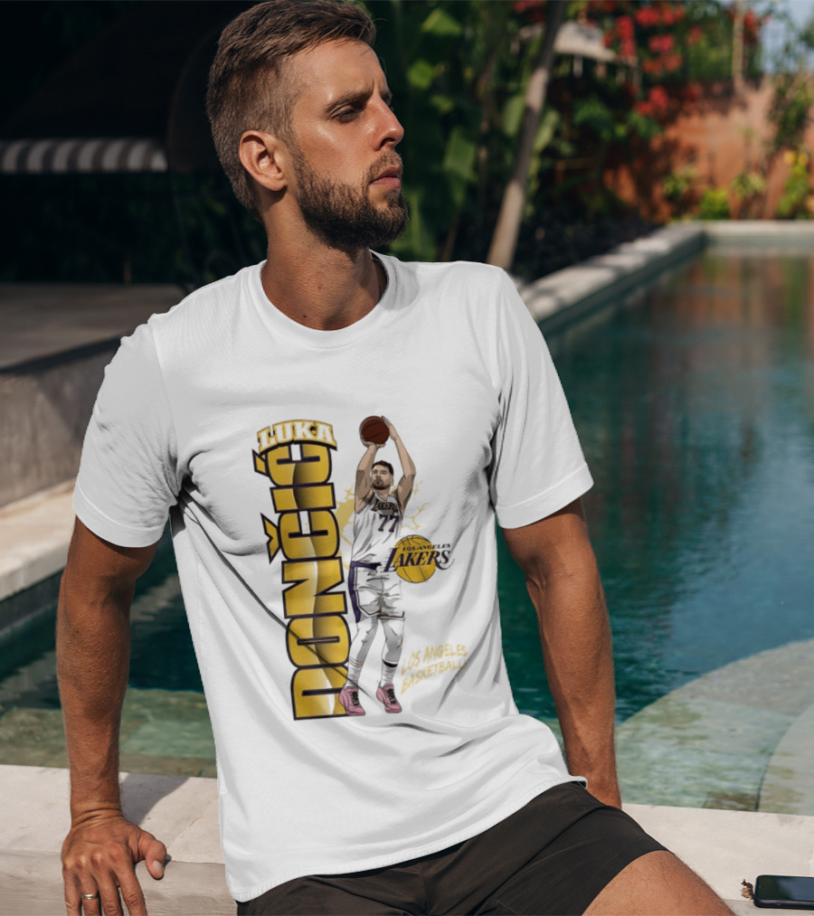 Los Angeles Lakers Luka Dončić Basketball Moment 2026 NBA T-Shirt
