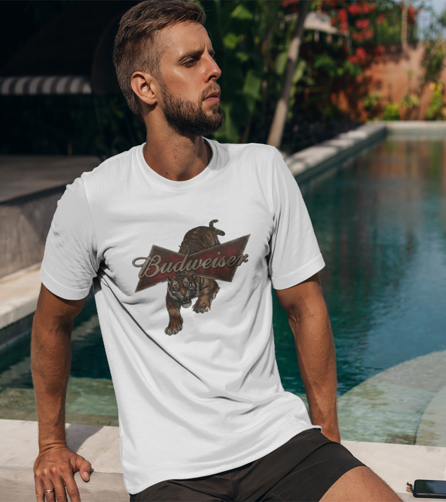 Budweiser Tiger Logo Jumping Tiger T-Shirt