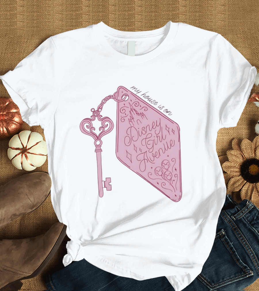 Disney Girl Avenue My House Is On Castle Key T-Shirt