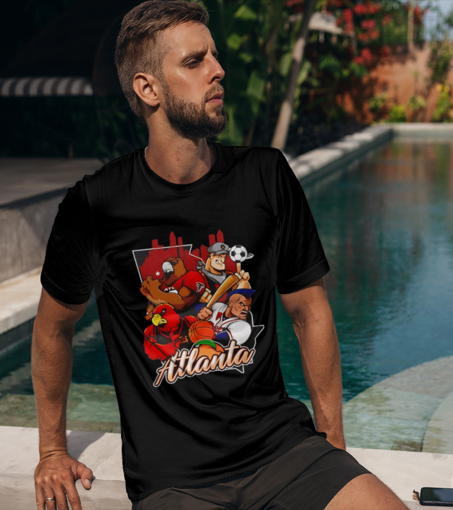 Atlanta Falcons Hawks Braves United Georgia Sports Teams Characters T-Shirt