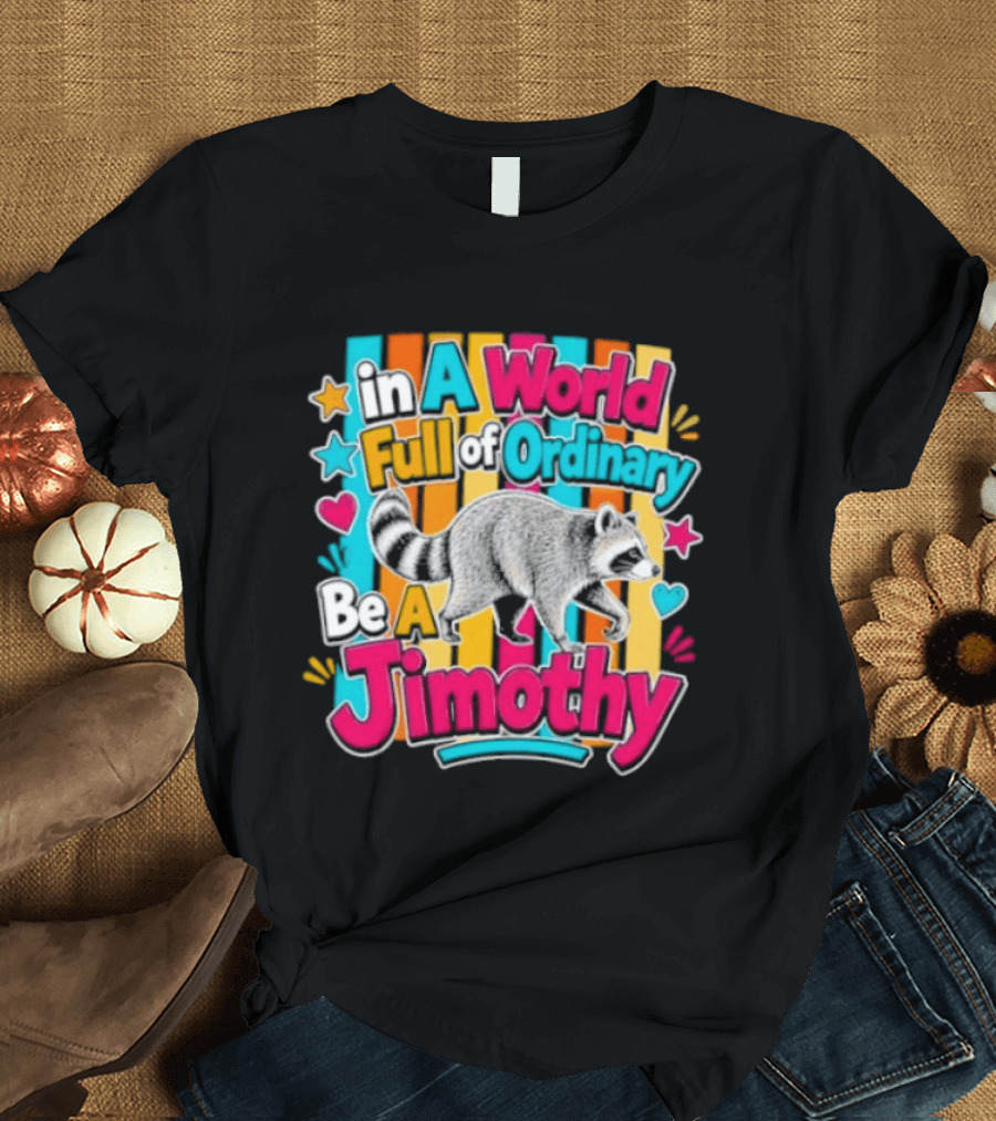 In A World Full Of Ordinary Be A Jimothy Raccoon T-Shirt