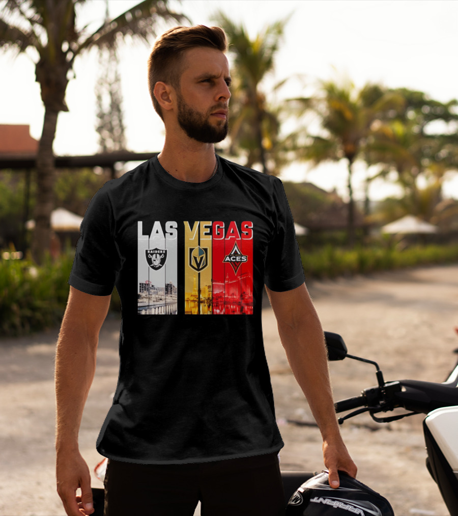 Las Vegas Raiders Golden Knights Aces Skyline T-Shirt