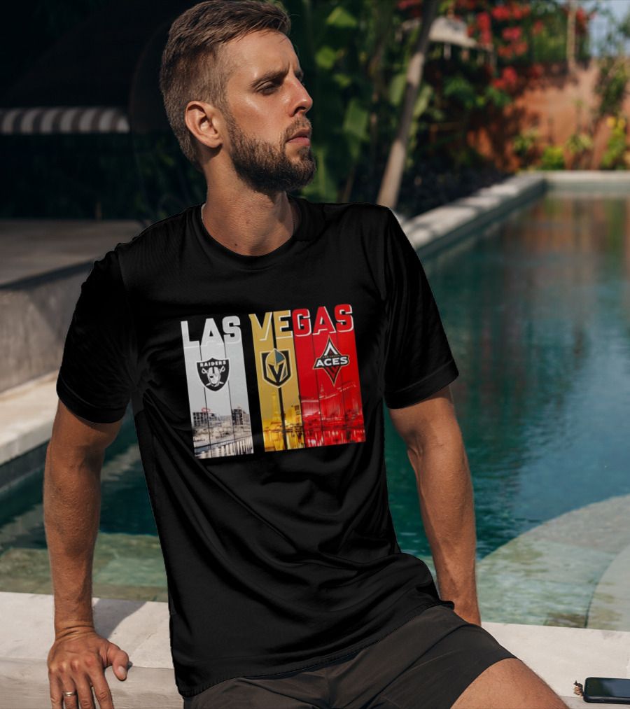 Las Vegas Raiders Golden Knights Aces Skyline T-Shirt