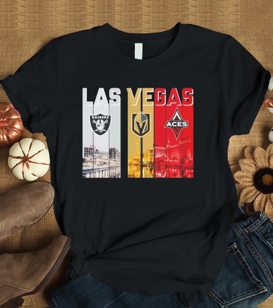 Las Vegas Raiders Golden Knights Aces Skyline T-Shirt