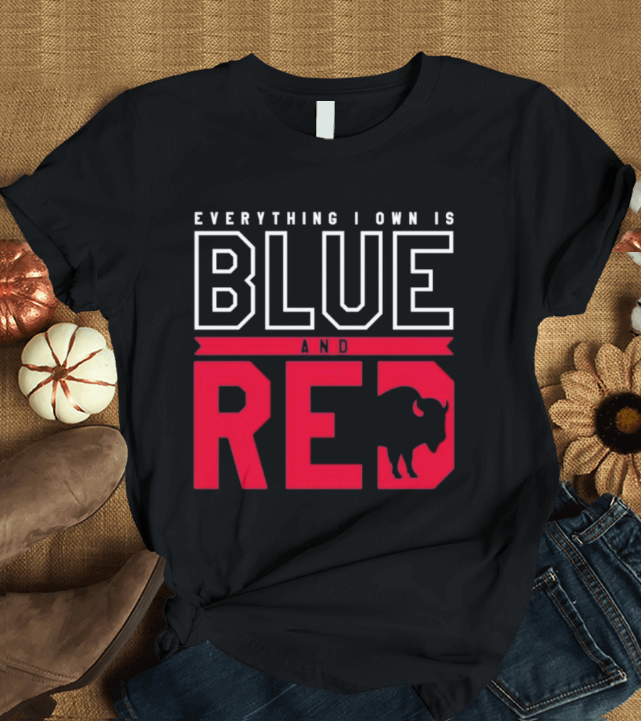 Everything I Own Is Blue And Red Buffalo Bills T-Shirt