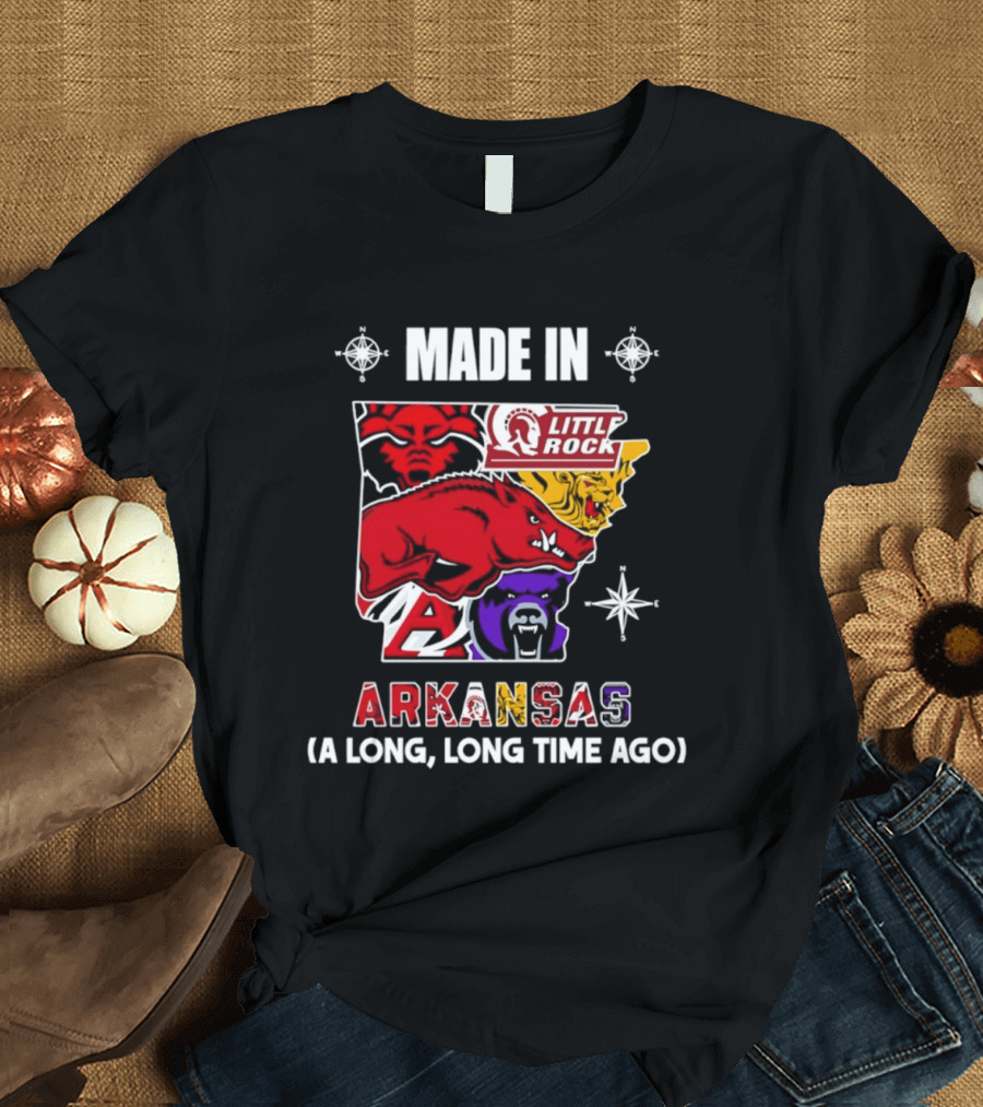 Made In Arkansas Little Rock Map A Long Long Time Ago T-Shirt
