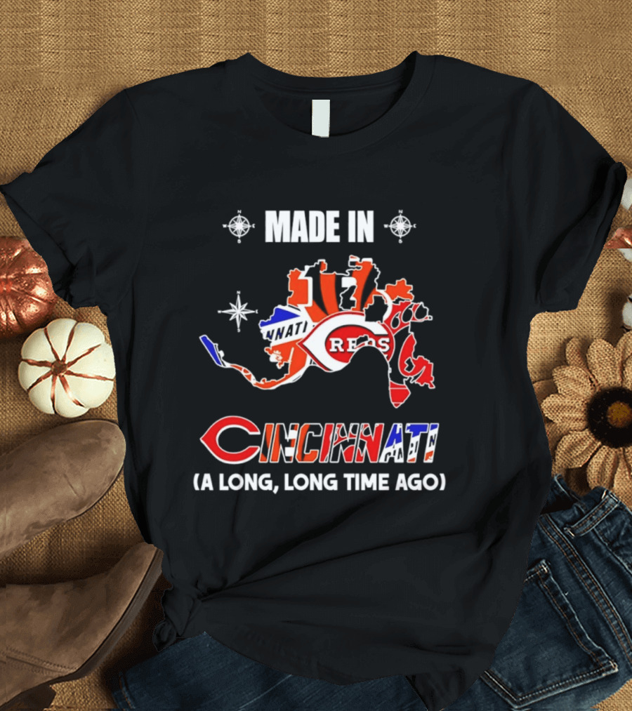 Made In Cincinnati Reds Map A Long Long Time Ago T-Shirt