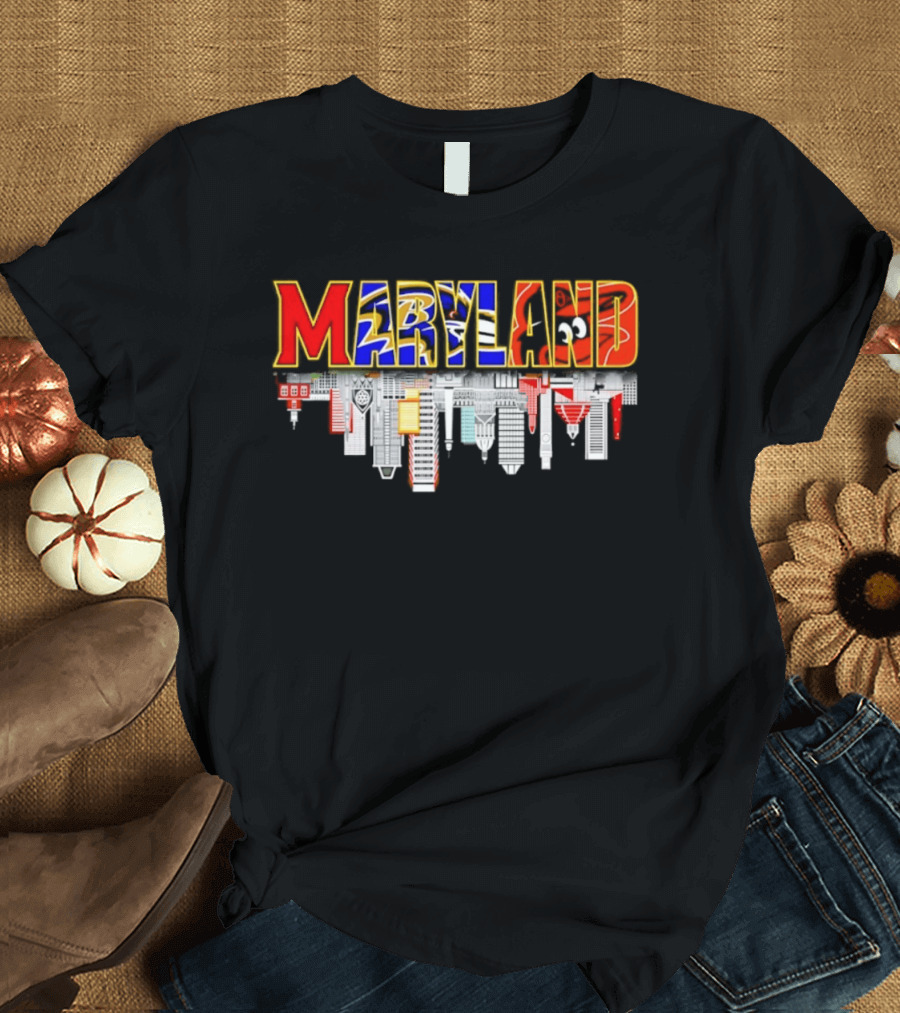 Maryland Sports Team City Skyline 2026 Urban Skyscraper Scene T-Shirt