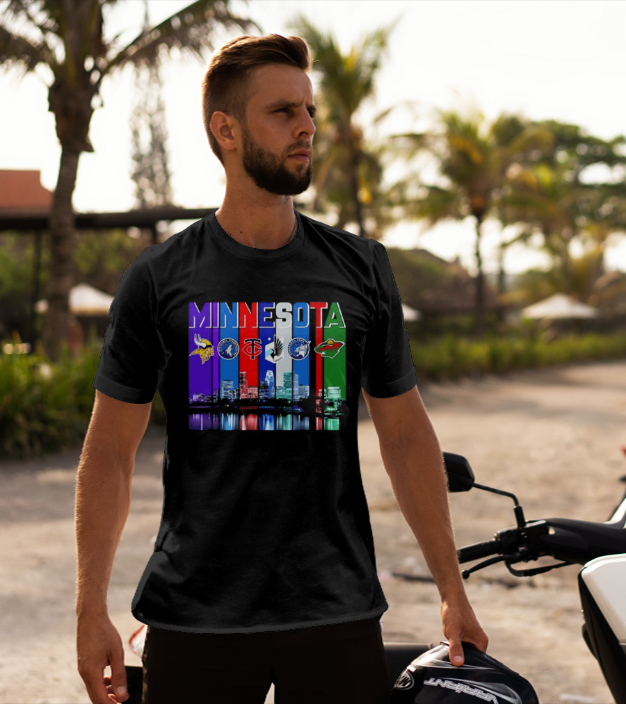 Minnesota Vikings Timberwolves Twins Lynx Wild Skyline 2026 T-Shirt