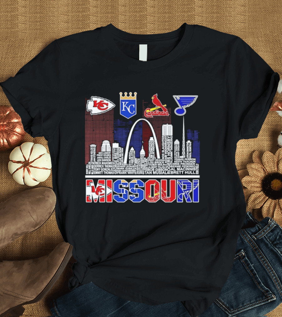 Missouri Skyline Kansas City Chiefs Royals Cardinals Blues T-Shirt