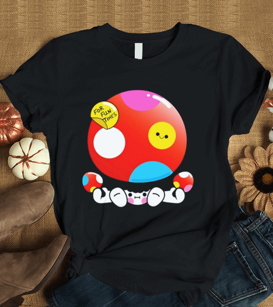 Mushroom Fun Times Bright Polka Dot T-Shirt