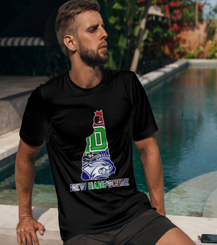 New Hampshire State Map Saint Anselm Hawks Wildcats Dartmouth Big Green 2026 T-Shirt