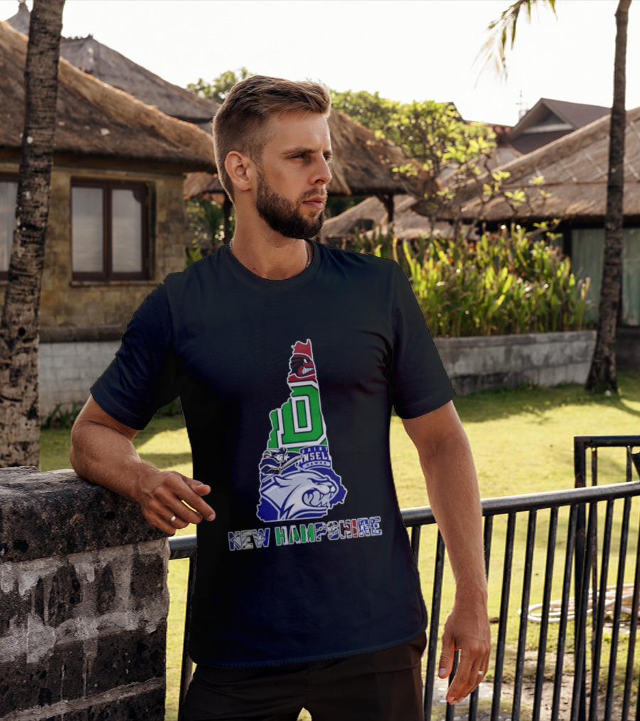 New Hampshire State Map Saint Anselm Hawks Wildcats Dartmouth Big Green 2026 T-Shirt