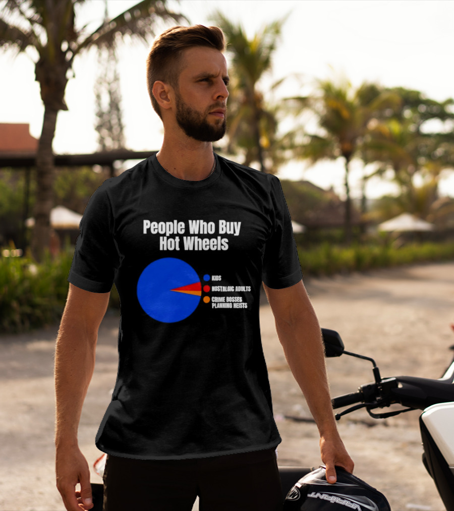 People Who Buy Hot Wheels Nostalgic Adults Crime Bosses Planning Heists Pie Chart T-Shirt
