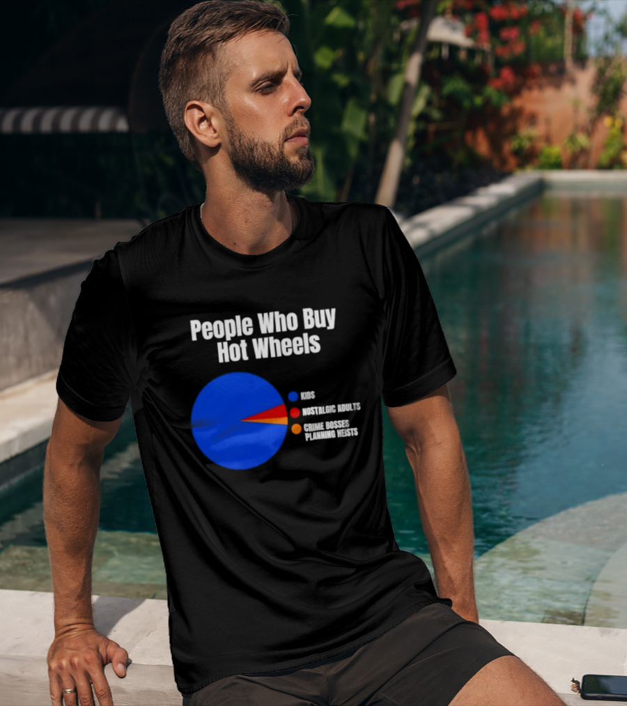 People Who Buy Hot Wheels Nostalgic Adults Crime Bosses Planning Heists Pie Chart T-Shirt