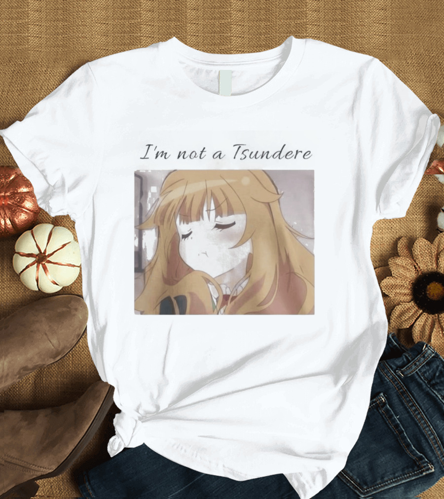 I'm Not A Tsundere Anime Expression Blonde Hair T-Shirt
