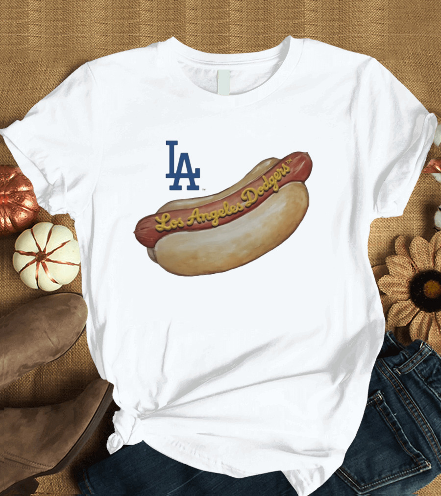 Los Angeles Dodgers Hot Dog MLB 2026 Season LA Team T-Shirt