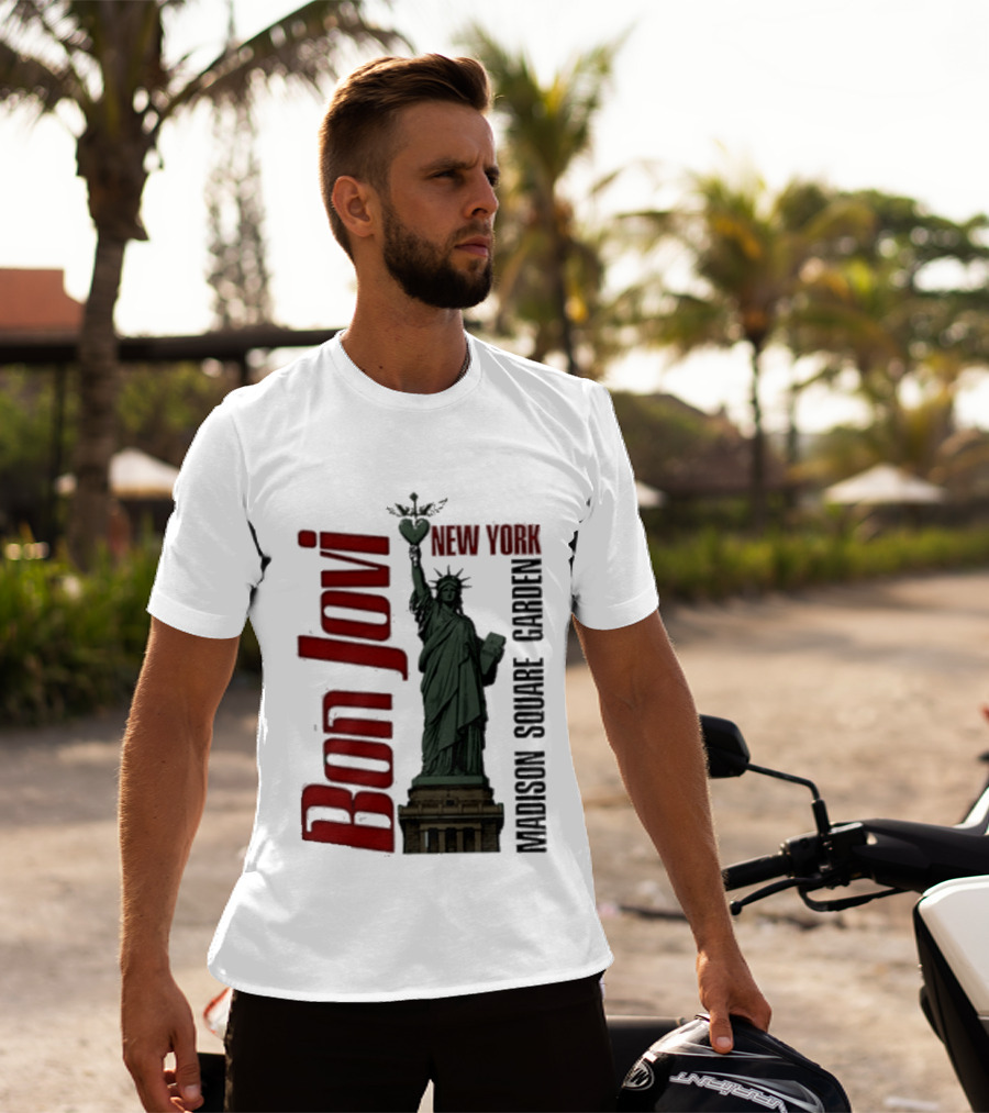 Bon Jovi Statue Of Liberty New York Madison Square Garden T-Shirt